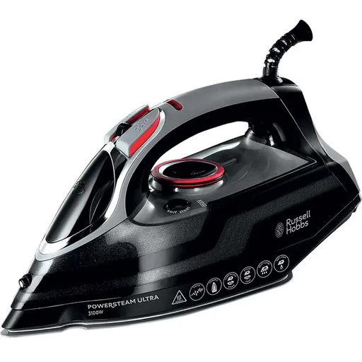 Fier de calcat Russell Hobbs Power Steam Ultra 20630-56, Placa ceramica, 3100 W, 0,35 l, 210 g/min, Negru