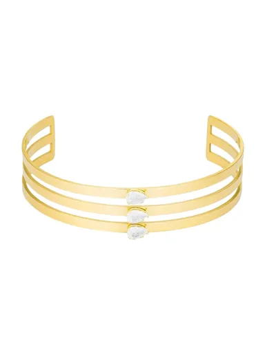 Preciosa Brățară din oțel placat cu aur cu zircon cubic Preciosa Sundrop Royal Lagoon 7482Y00