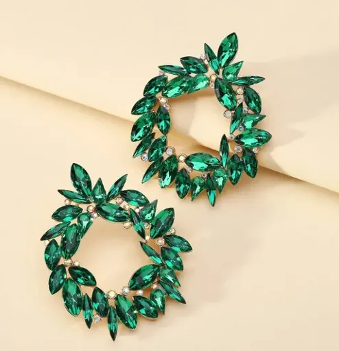 Cercei Eleganti Verde Smarald - 18826580