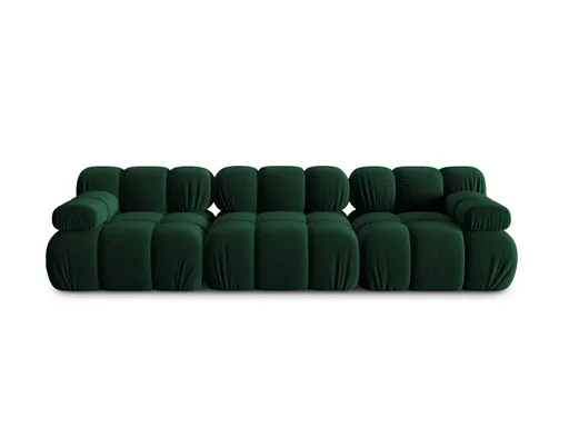 Canapea modulara 3 locuri, Bellis, Micadoni Home, BL, 282x94x70 cm, catifea, verde bottle