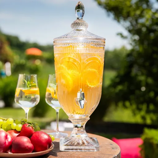 Dozator pentru bauturi Barrel, Homla, 3 L, sticla, transparent