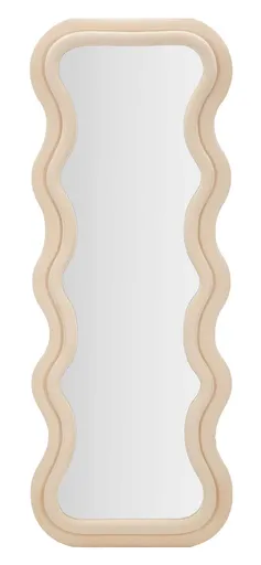 Oglinda decorativa Emily, Mauro Ferretti, 60x160 cm, MDF/rama acoperita cu catifea, crem