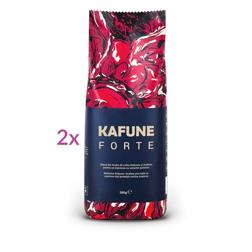 Kafune Cafea Boabe Forte - Blend Superior De Cafea Boabe 1 Kg Pentru Espresso, Cu Un Retrogust Plăcut De Ciocolată Caldă