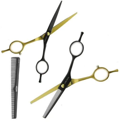 Set Foarfeci de Tuns si Filat Gold Line 5.5mm Coafor, Frizerie Uz Profesional