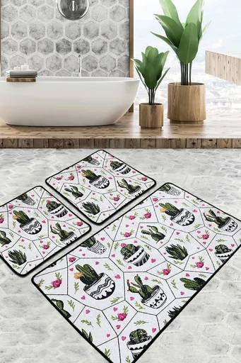 Set covorase de baie, L'essentiel Maison, Glauce Djt, Poliester, Multicolor