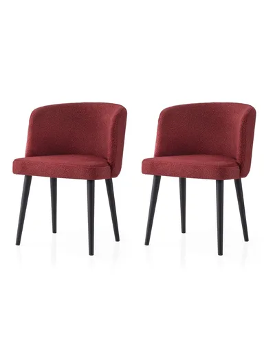 Set scaune 2 piese, Hanah Home, Soft, Negru/Rosu