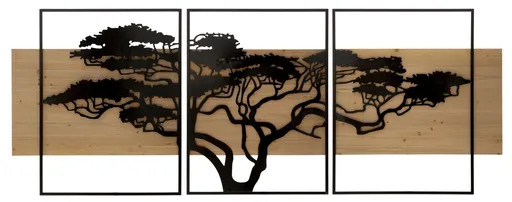 Mauro Ferretti  Set 3 Bucati Panouri De Perete Fier Si Lemn cm 204X2X80 (72X2X80-60X2X80) | Aosom Romania