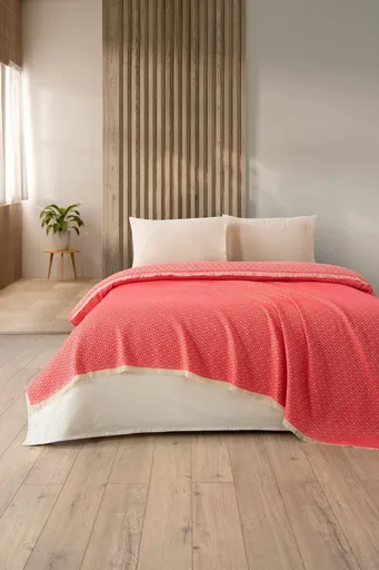 Cuvertura matlasata dubla, L'essentiel Maison, Diamonds, Rosu vermilion