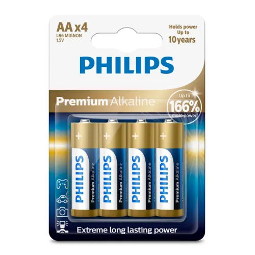 Philips Baterii AA 1,5 V Premium Alkaline, 4 buc.