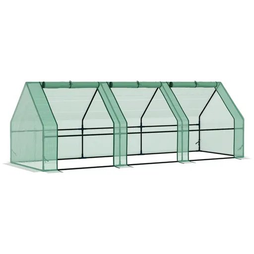 Sera gradina cu prelata Outsunny 270x90x90cm, verde | Aosom Romania