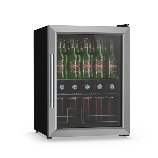 Klarstein Beersafe frigider pentru băuturi cu uși din sticlă oglindă | 64 x 48 cm | Iluminare interioară LED