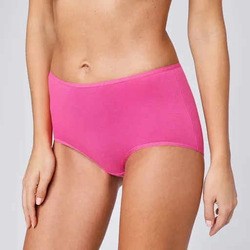 Set de 10 chiloți maxi din bumbac elastic, culoare uni