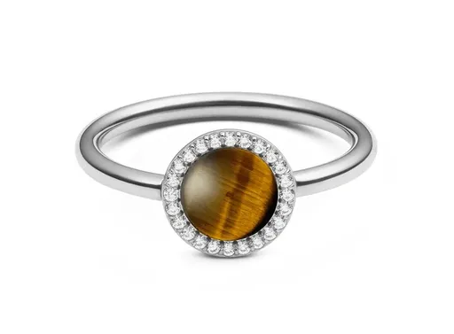 Daniel Wellington Inel unic cu ochi de tigru și cristale Audrey DW00401209 58 mm