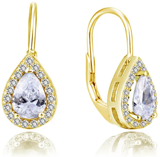 Beneto Cercei placați cu aur cu zirconii transparente AGUC2228-GOLD