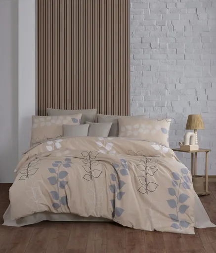 Lenjerie de pat pentru o persoana, L'essentiel Maison, Henna, Bej / Gri / Alb