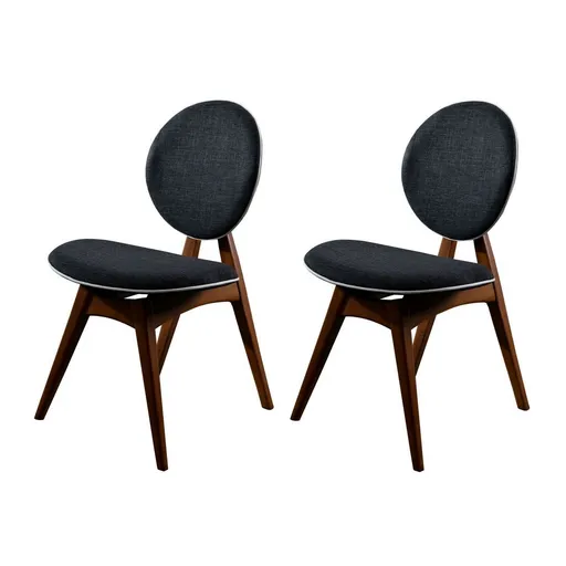 Set de scaune de sufragerie Touch Anthracite andWalnut, 2 buc., antracit