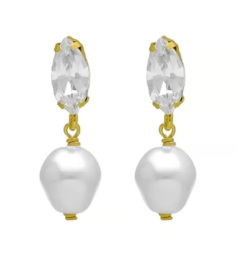 Victoria Cruz Cercei strălucitori placați cu aur cu perla baroc Purpose A4657-07DT