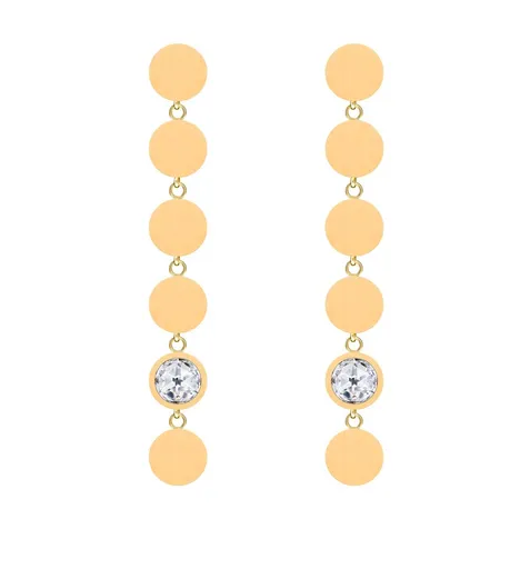 Preciosa Cercei lungi placați cu aur Essential cu zirconiu cubic 7434Y00