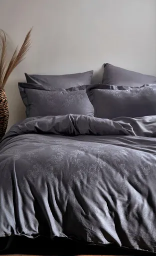 Lenjerie de pat dubla, L'essentiel Maison, Hoten, Gri