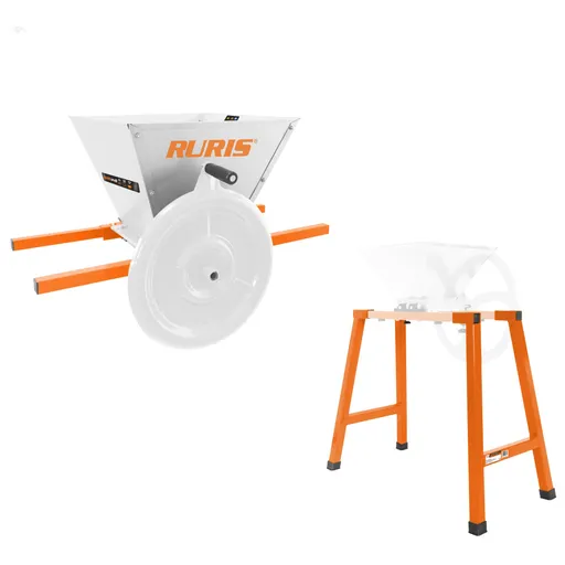 Pachet Zdrobitor struguri manual RURIS SP 28, cuva inox 28L + Stativ de lucru pentru Zdrobitor struguri RURIS SP28