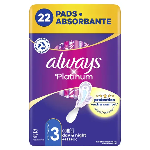 Always Absorbante igienice Ultra Platinum Night Duo 22 buc