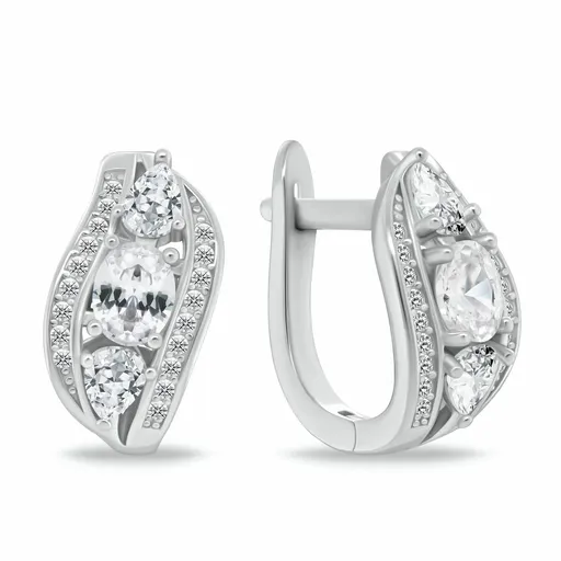 Brilio Silver Cercei de lux din argint cu zirconii EA1180W