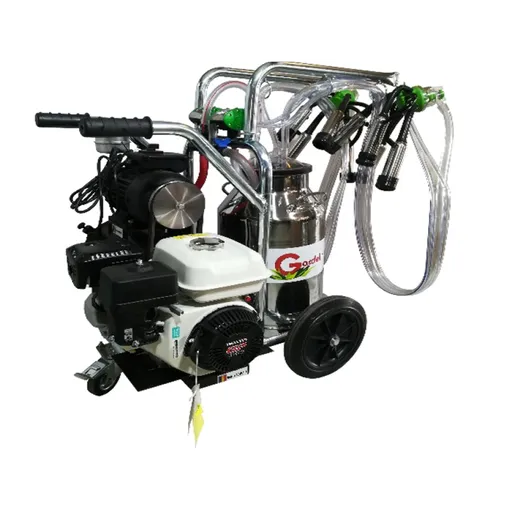 Mulgatoare Vaci GREEN LINE T240 INOX IC cu motor HONDA 5.5 CP, 2 posturi, 16-20 bovine pe ora