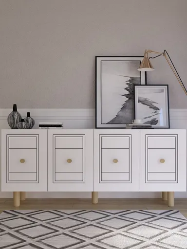 Consola, Hanah Home, Dario Bohem, 150x75x35 cm, PAL , Alb