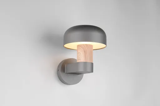 Aplica de perete pentru exterior Fraser, TRIO, 19x25x24.5 cm, 10W, 1x E27, aluminiu, gri/natur