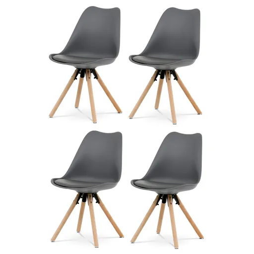 Set de scaune de sufragerie CT-762 GREY, 4 buc., gri