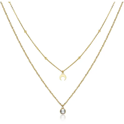 S'Agapõ Colier dublu din oțel cu decorații Aurora SAR08