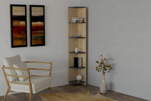 Corp biblioteca, Hanah Home, Porto, 25x160x25 cm, Safir / Antracit