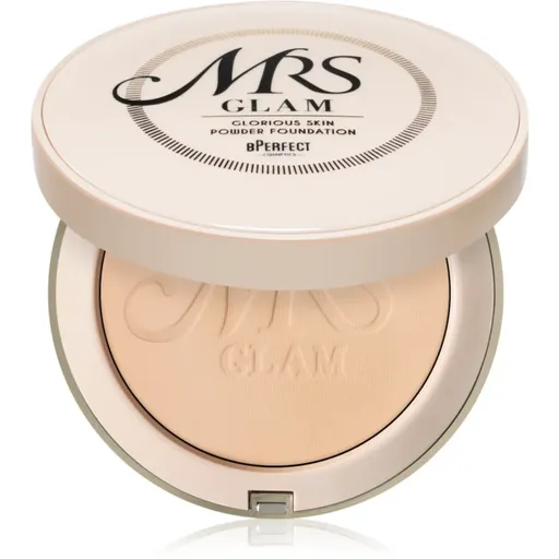 BPerfect Mrs Glam Glorious Skin pudra compacta pentru un aspect mat culoare 02 Light Gold 70 g