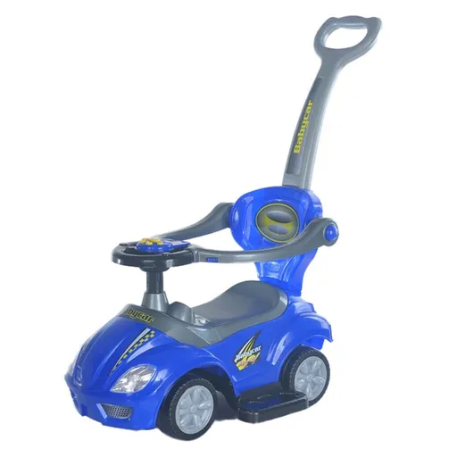 Mașinuță Baby Mix Mega Car 3in1 cu bară de ghidare, albastru, albastru