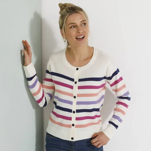 Pulover în dungi cu nasturi