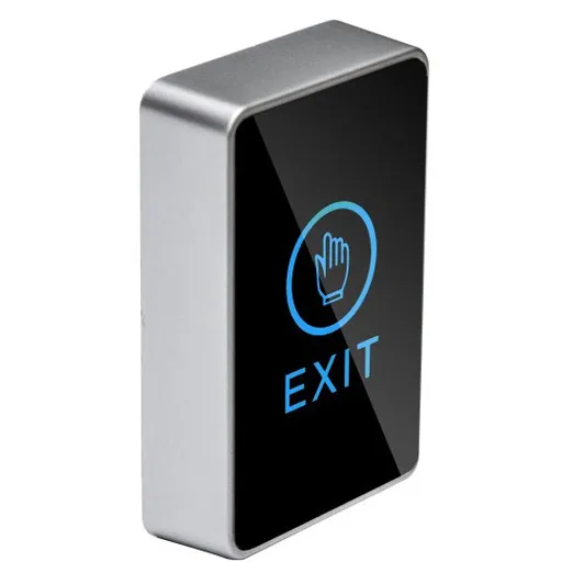 Buton de iesire aplicabil, din plastic, cu actionare prin atingere si LED de stare bicolor