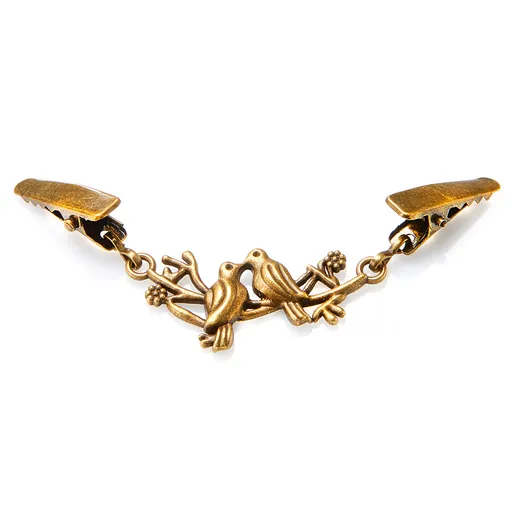 Închizătoare decorativă „Pereche de păsări”, culoarea alamei