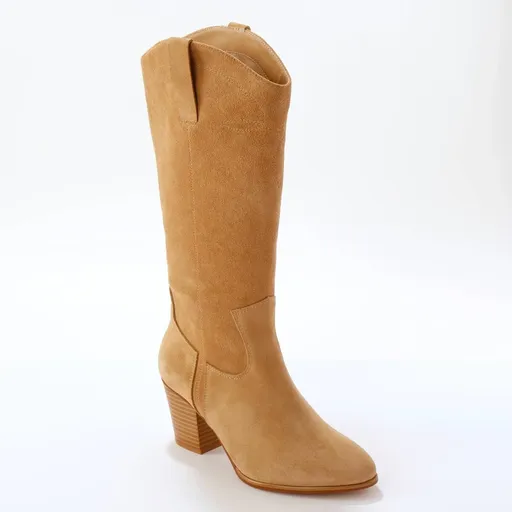 Cizme de cowboy din piele cu toc înalt