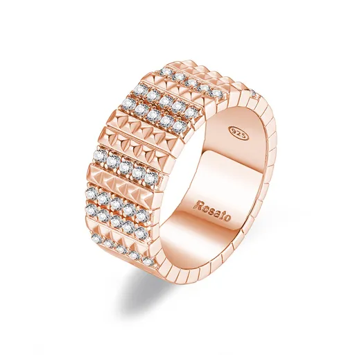 Rosato Inel din bronz lucios cu zirconi Cubica RZCU58 56 mm