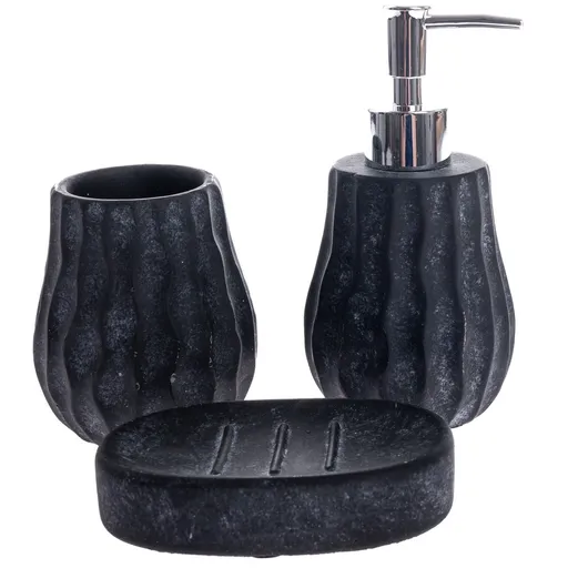 Set de accesorii de baie din ciment Douche 3piese, negru