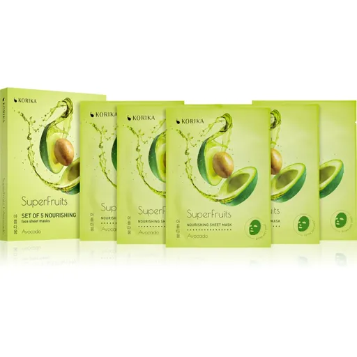KORIKA SuperFruits set de măști de față la un preț mai avantajos cu efect de nutritiv Avocado