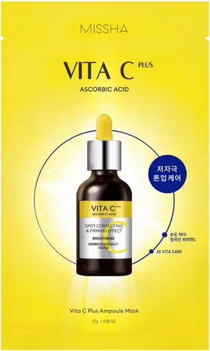 Missha Mască de iluminare pentru față cu vitamina C Vita C Plus (Ampoule Mask) 27 g