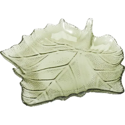 Tavă de sticlă Frunză 26,3 × 25,5 × 4 cm, verde, verde