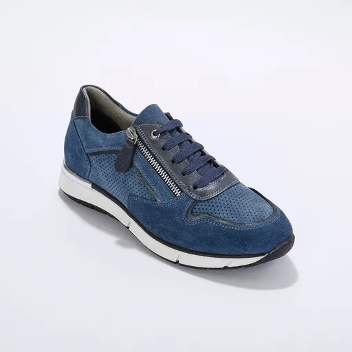 Adidași din piele cu fermoar și șireturi