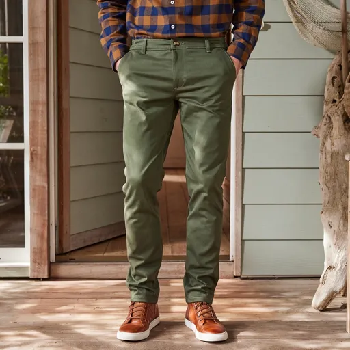 Pantaloni Chino cu talie elastică pe părțile laterale