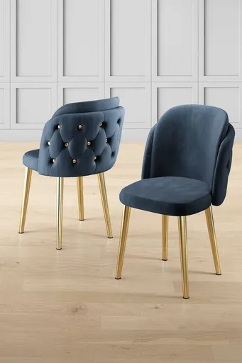 Set scaune 6 piese, Hanah Home, Axle, Antracit / Aur