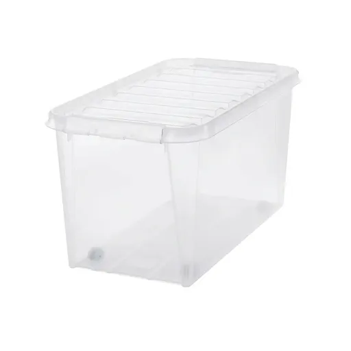 Cutie de depozitare cu cleme albe șiroți SmartStore Classic, 70 l, 70 l