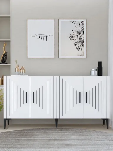 Consola, Hanah Home, Poyraz, 150x75x35 cm, PAL , Alb