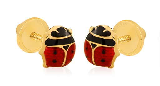 Brilio Cercei frumoși din aur galben Buburuze 14/118.401/17