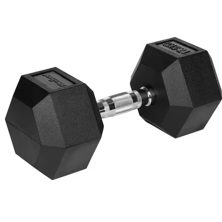 Gantera Dumbbell Hex Fonta Cauciucata 17.5kg Rebel Active RBA-2325-17.5, 1 bucata